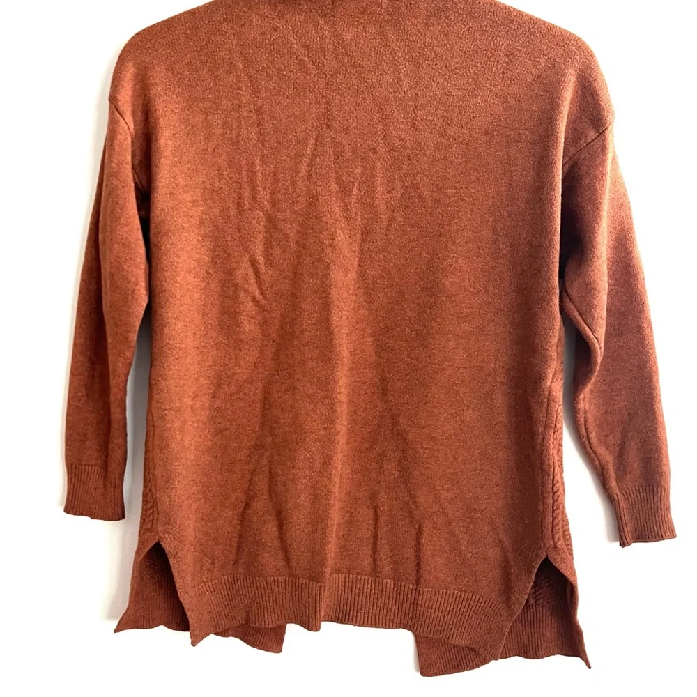 Victoria Women’s Brown/Rust  colored Knit Open Front Cardigan Sweater One size - Picture 6 of 8